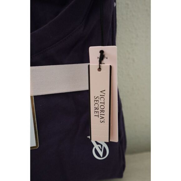 Pink x Victoria's Secret Women’s Sz XS Purple Flannel Jogger Tee-Jama Set - Picture 8 of 9